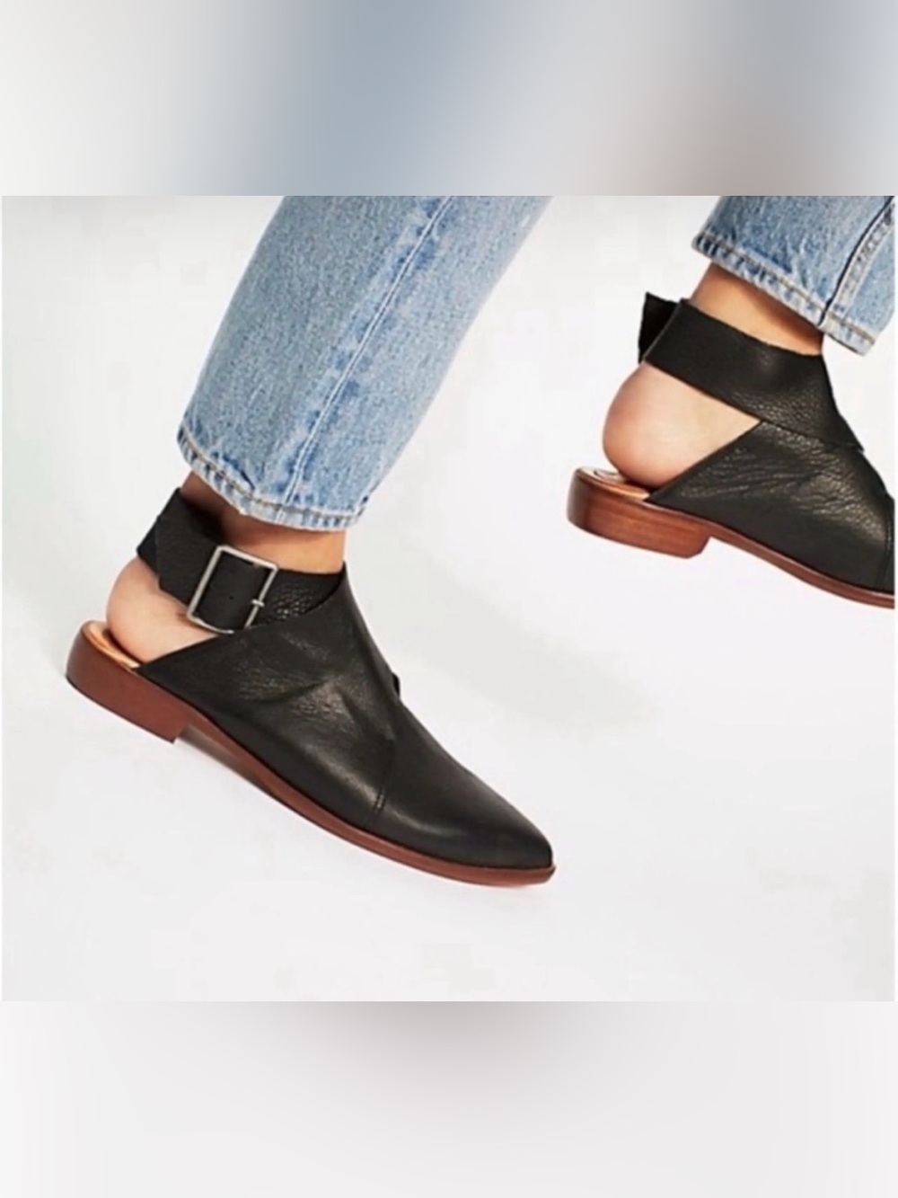 Free People Shoreditch Buckle Mule Black size 39